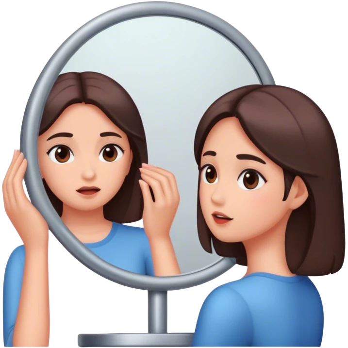 Woman looking into mirror  emoji