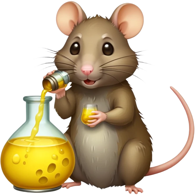 Rat drinking a yellow potion emoji
