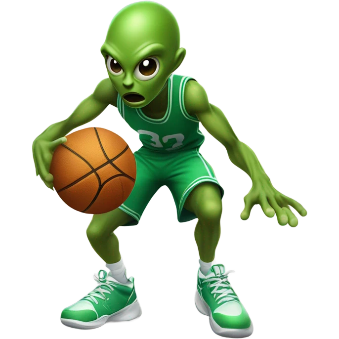 Alien playing basketball emoji