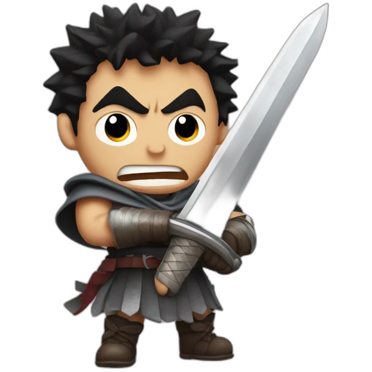 angry berserk guts carrying one huge sword emoji