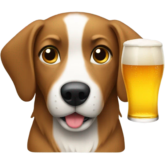 dog drinking beer emoji