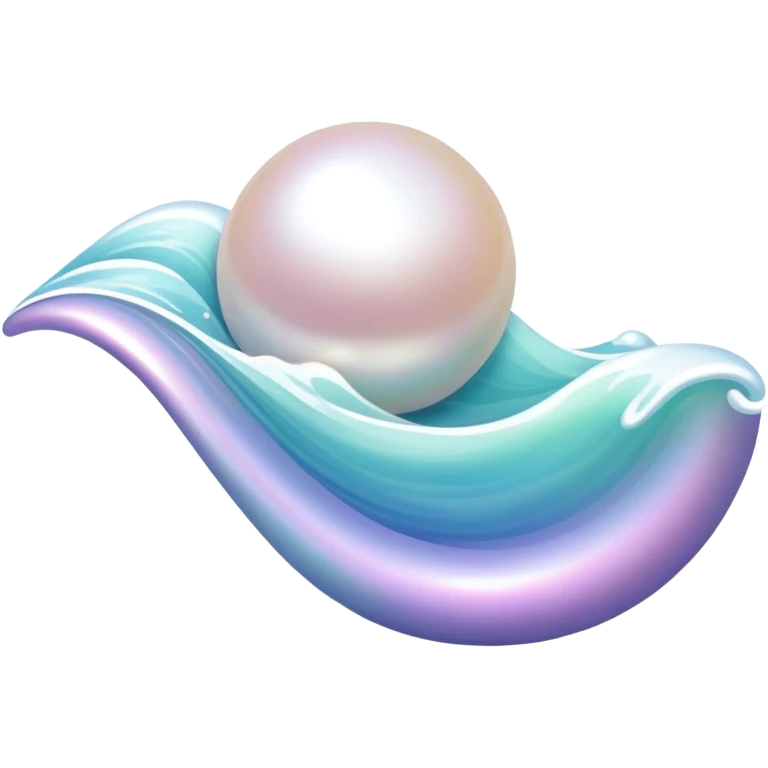 Pearl and wave, pastel colors. emoji