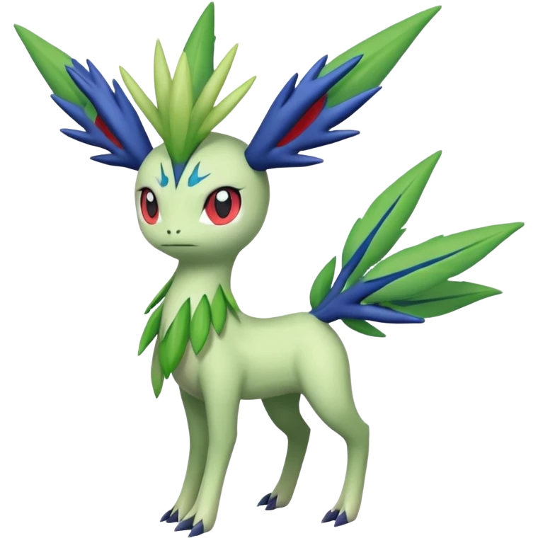 Xerneas-Celebi-Shaymin-Virizion-Fakémon-Pokémon-fusion-creature (full body) emoji