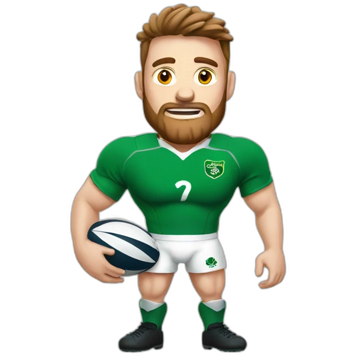 Irish rugby player with rugby ball emoji