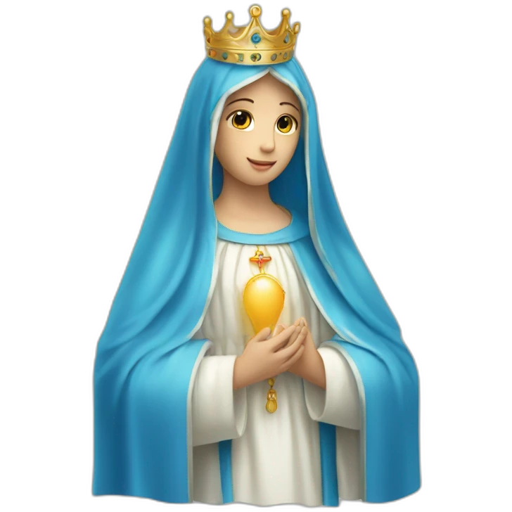 Blessed Virgin Mary Blue Veil with Crown emoji