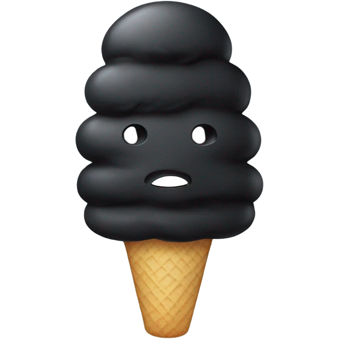 Black ice cream  emoji