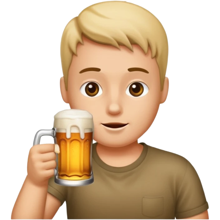 Person sloshed drinking beer  emoji