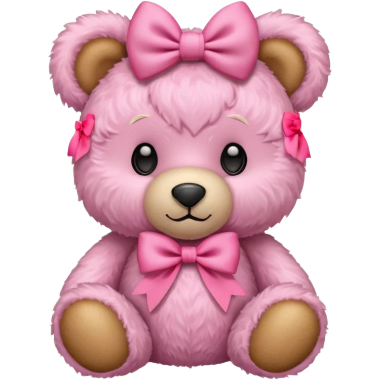 pink teddy bear with a pink bow on their head emoji