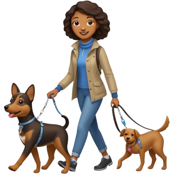 Dog Walker black woman emoji
