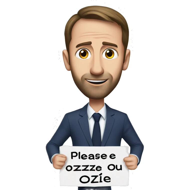 gareth southgate holding sign saying “PLEASE OZZIE” emoji