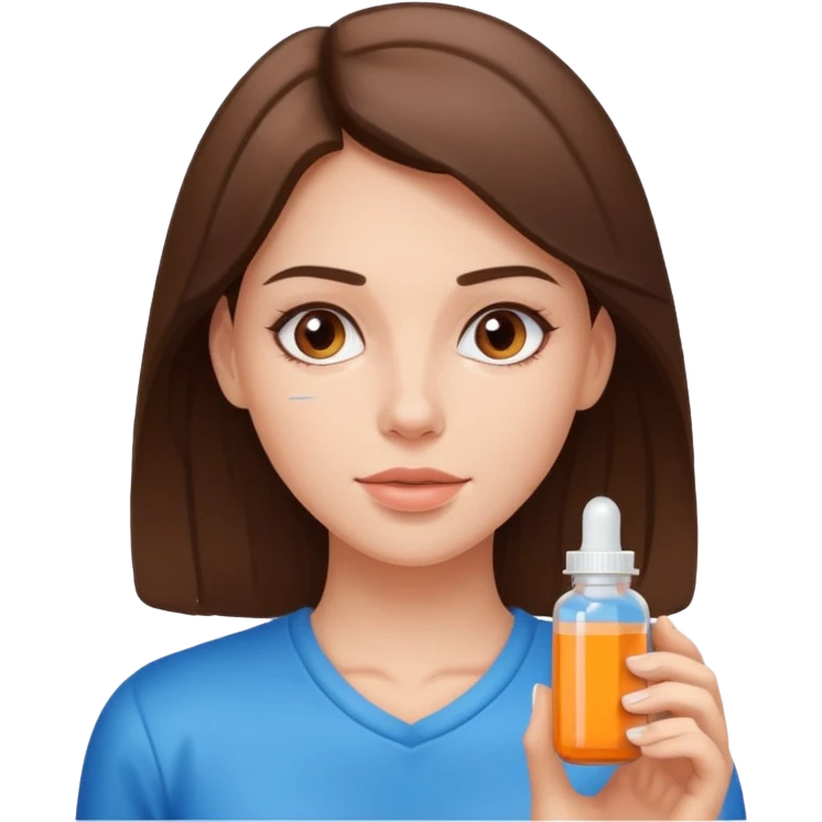Beautiful fit light brunette girl with Adderall emoji