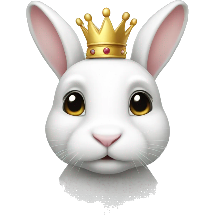 White bunny with crown simple emoji