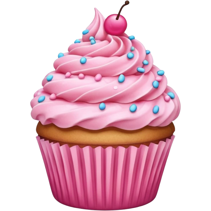 Cupcake with pink icing emoji