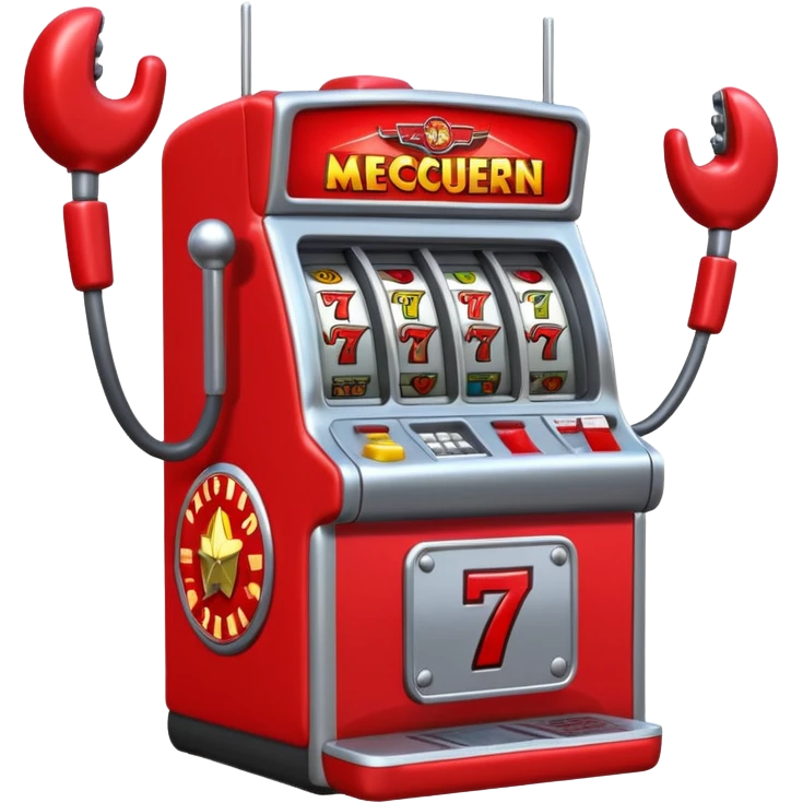 Lightning McQueen with arms and legs playing a slot machine emoji