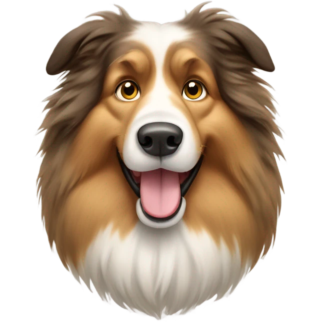 Fluffy big collie dog emoji