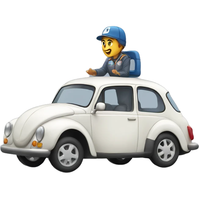 Racewagen met coueur emoji