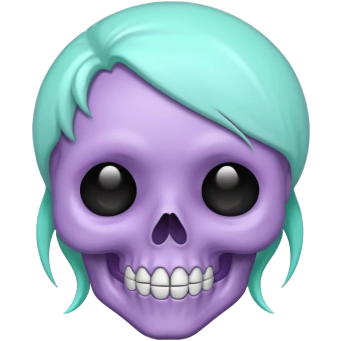 pastel goth skull emoji with pastel purple and mint accents emoji
