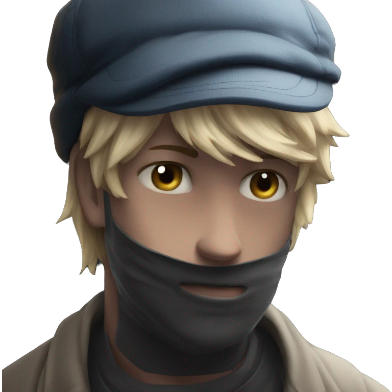 calm blonde boy in black emoji