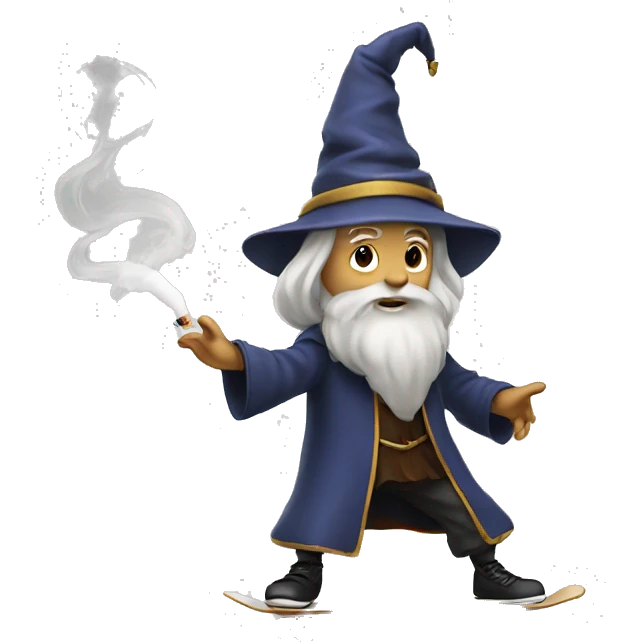 wizard skating and smoking emoji