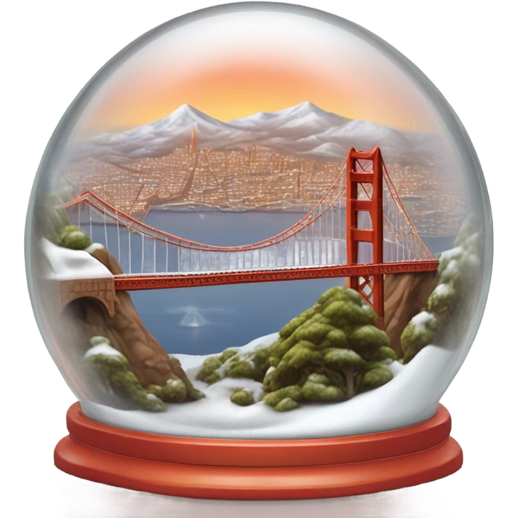 golden gate bridge snow globe emoji