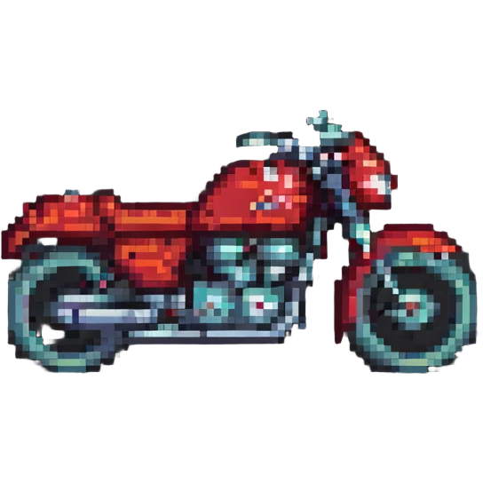 minimal red motorcycle pixel art, low detail, favicon style emoji