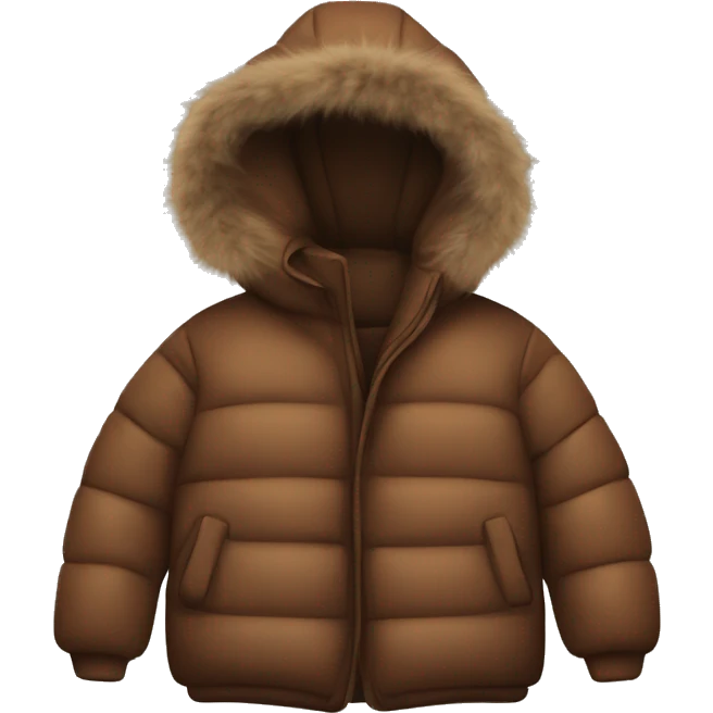 brown puffer jacket no person emoji