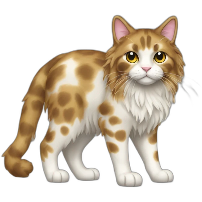 Full body Mottled coloured cat long hair 3 legs full body emoji