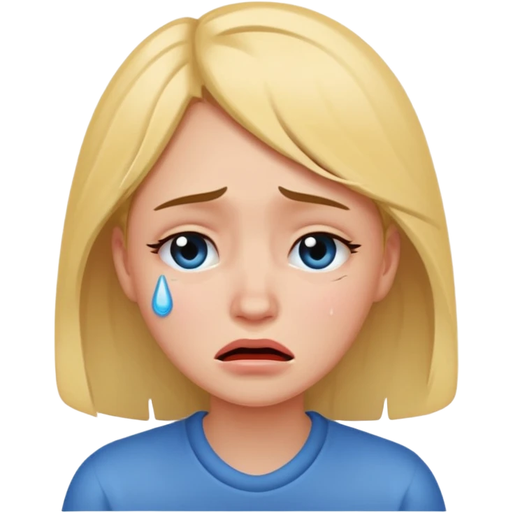 Crying girl with clean vibe emoji