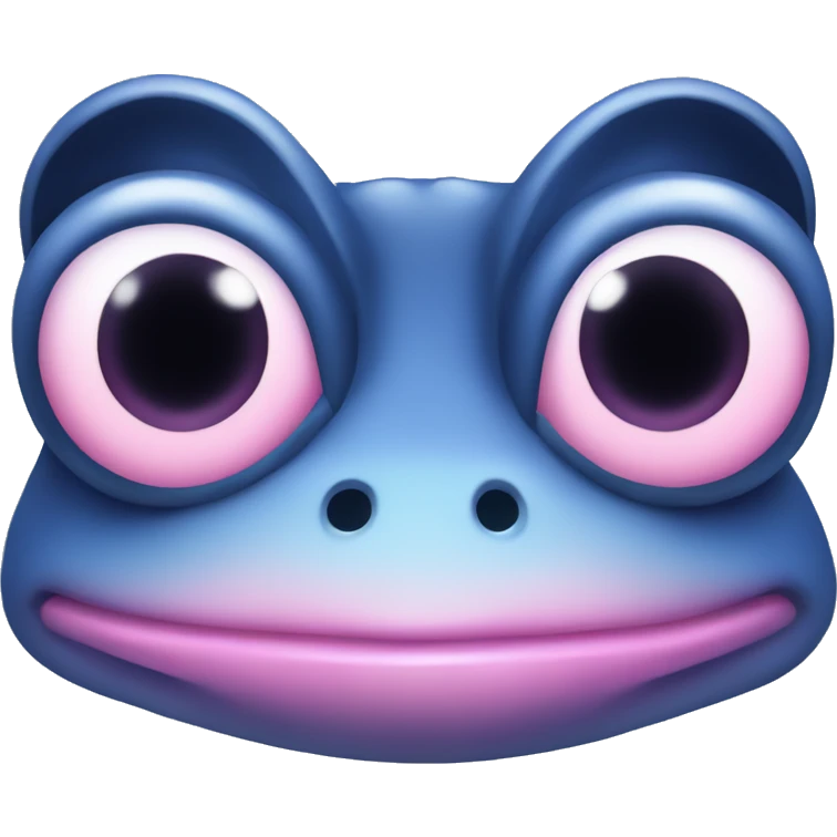 blue frog with pink eyes  emoji