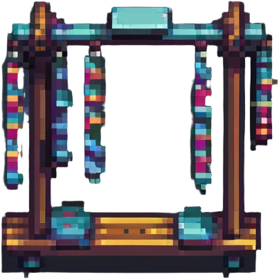 a seesaw, pixel art style, bright colors emoji