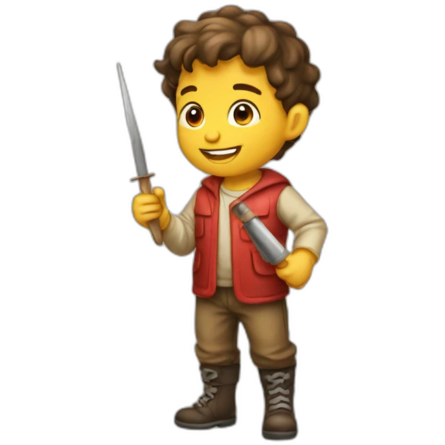 niño de espaldas pintando emoji