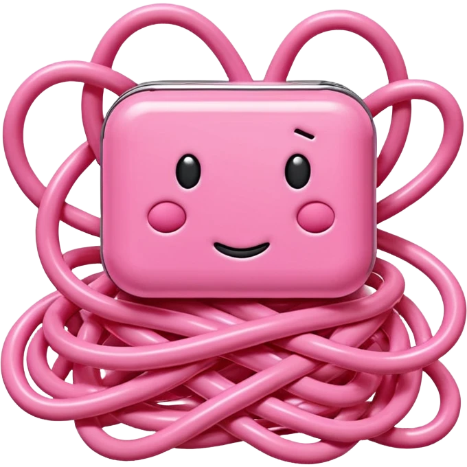Jeff Koons style spam pink spaghetti abstract art sculpture  emoji