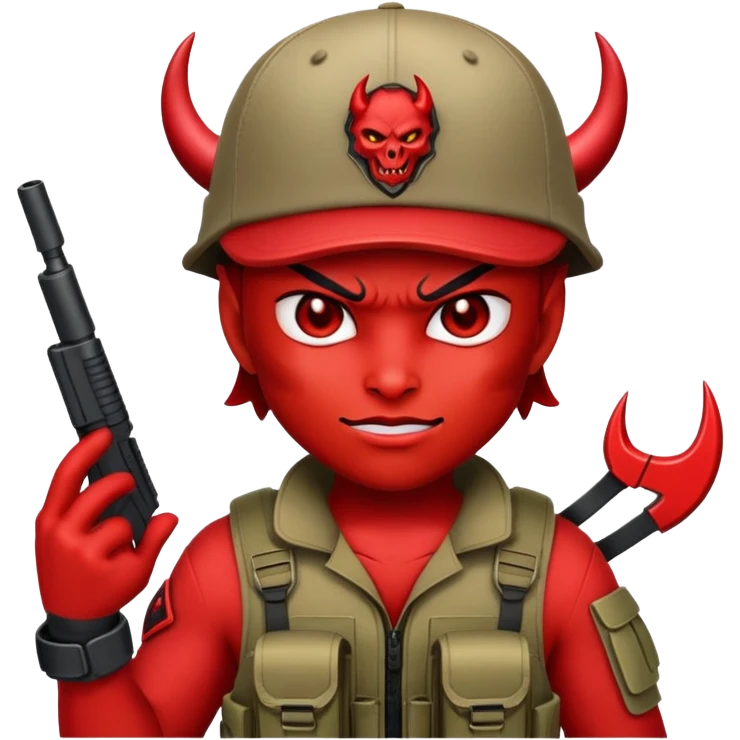 crea un diablito con una gorra y que se mire tipo diablo tactico emoji