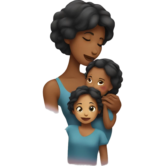 Mom kissing daughter  emoji