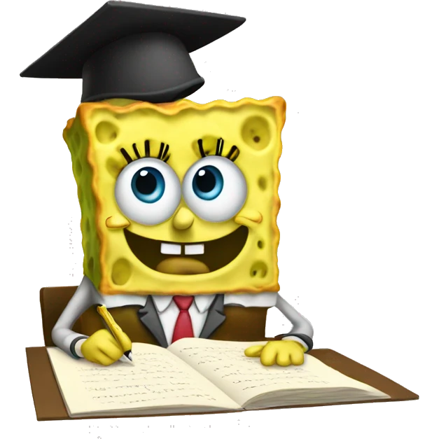 Spongebob taking a written exam emoji