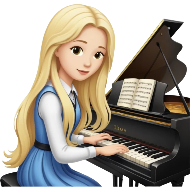 woman with long blonde hair playing the piano emoji