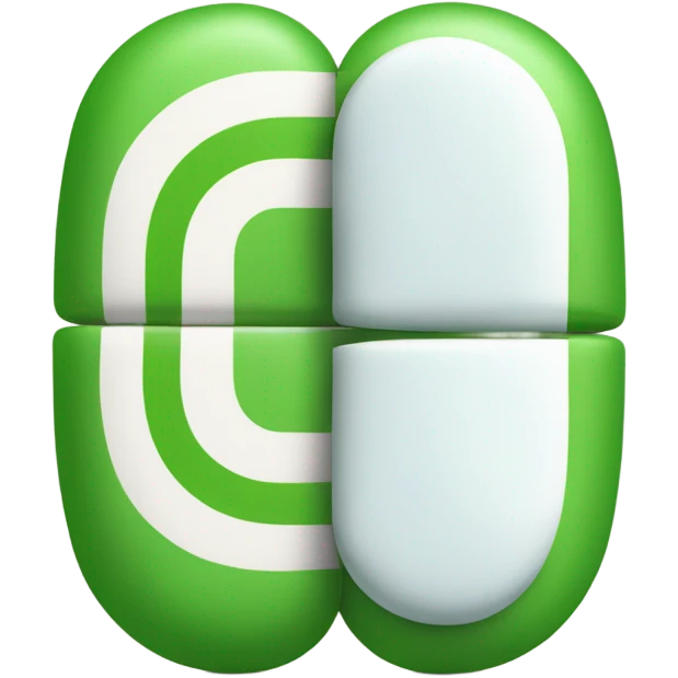 Half Green, Half White Pill emoji