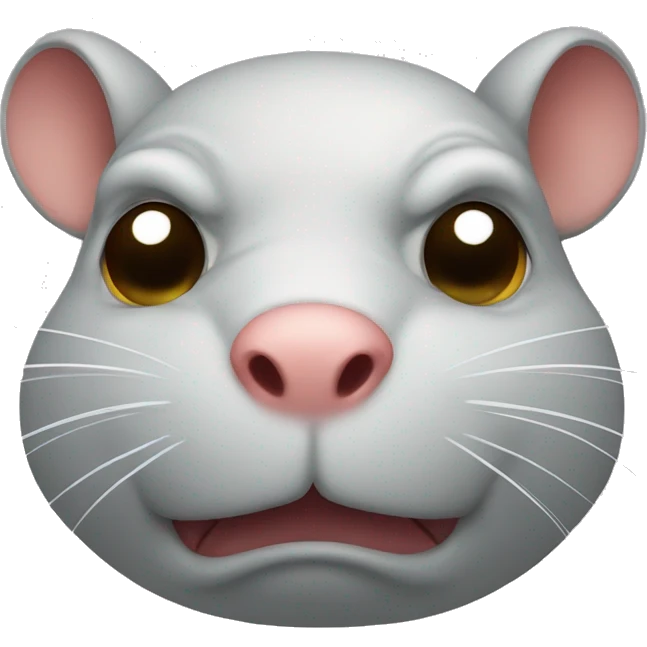 super fat angry rat head emoji