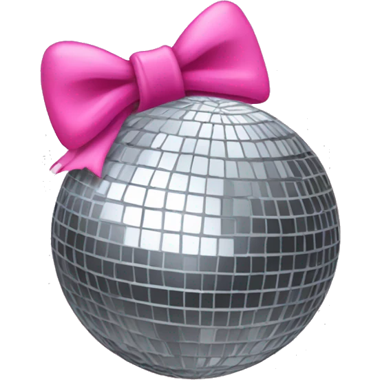 Disco ball with pink bow emoji