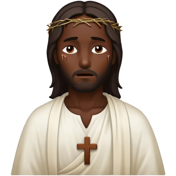Dark skin christ Jesus injuries eyes closed  emoji