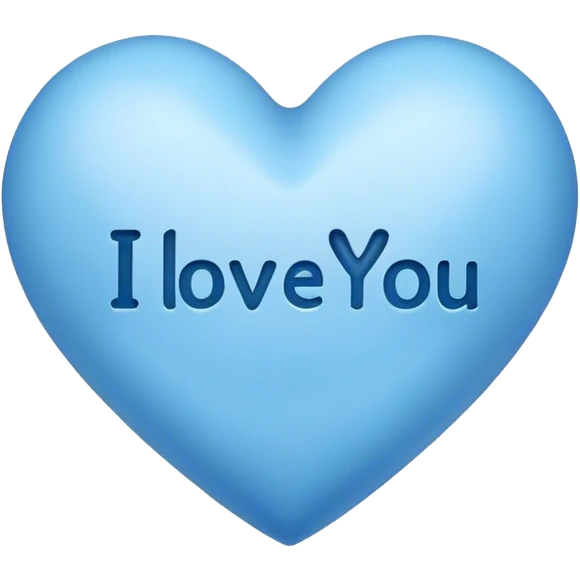 Blue heart either the words I Love You Ry emoji