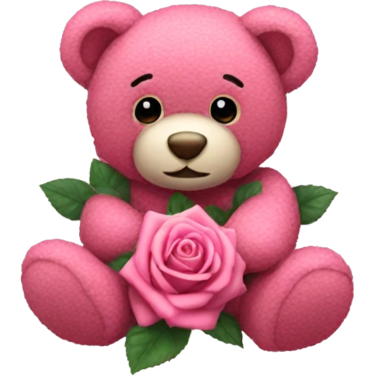 Pink roses teddy  emoji