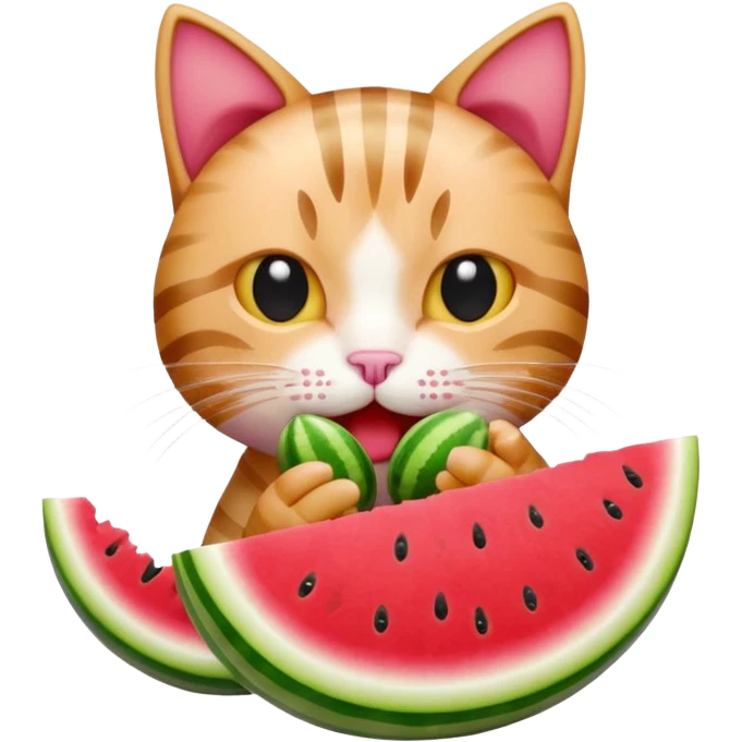 cat eating watermelon emoji