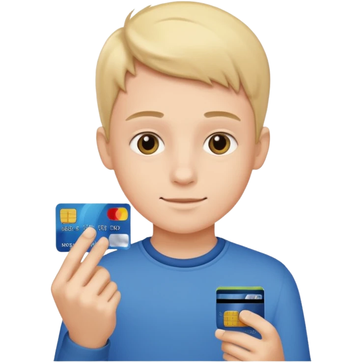 پسر کارت بانکی به دست emoji