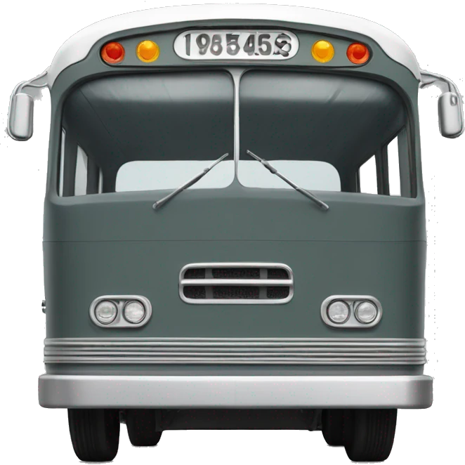 Graphite colored 1965 Trailways bus emoji