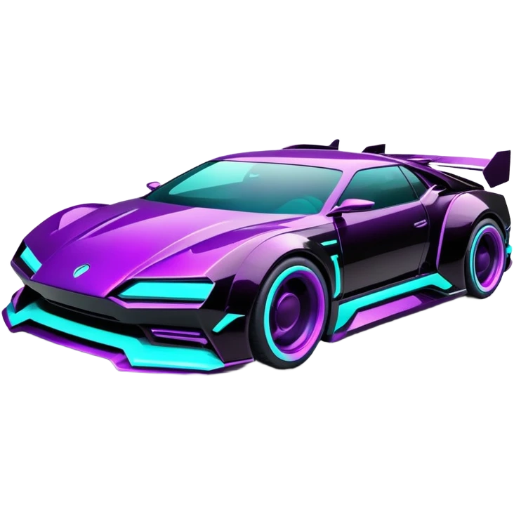 futuristic black purple and cyan cyberpunk car emoji