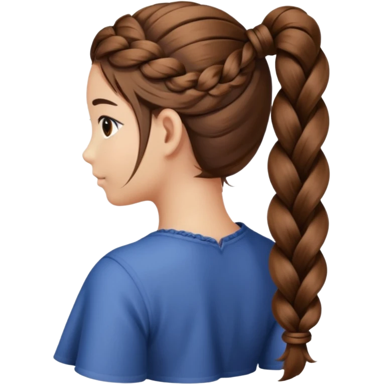 just hair braided hair tail emoji
