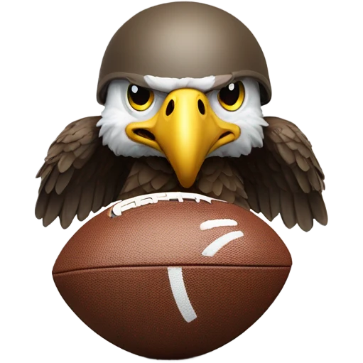 Eagle playing football  emoji