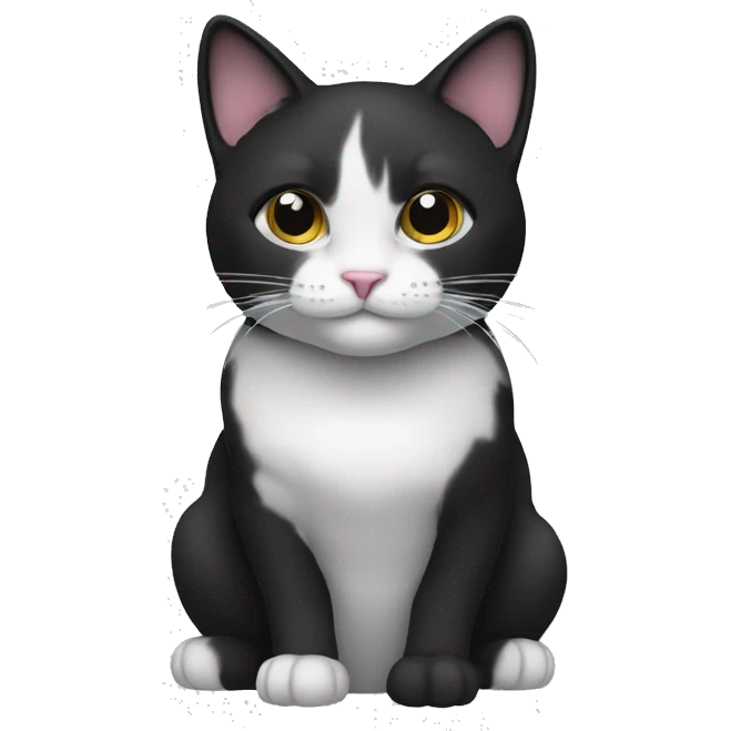 cat black and withe emoji