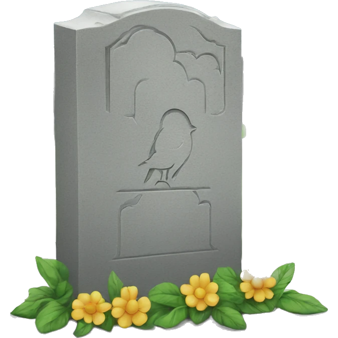 headstone with twitter logo emoji